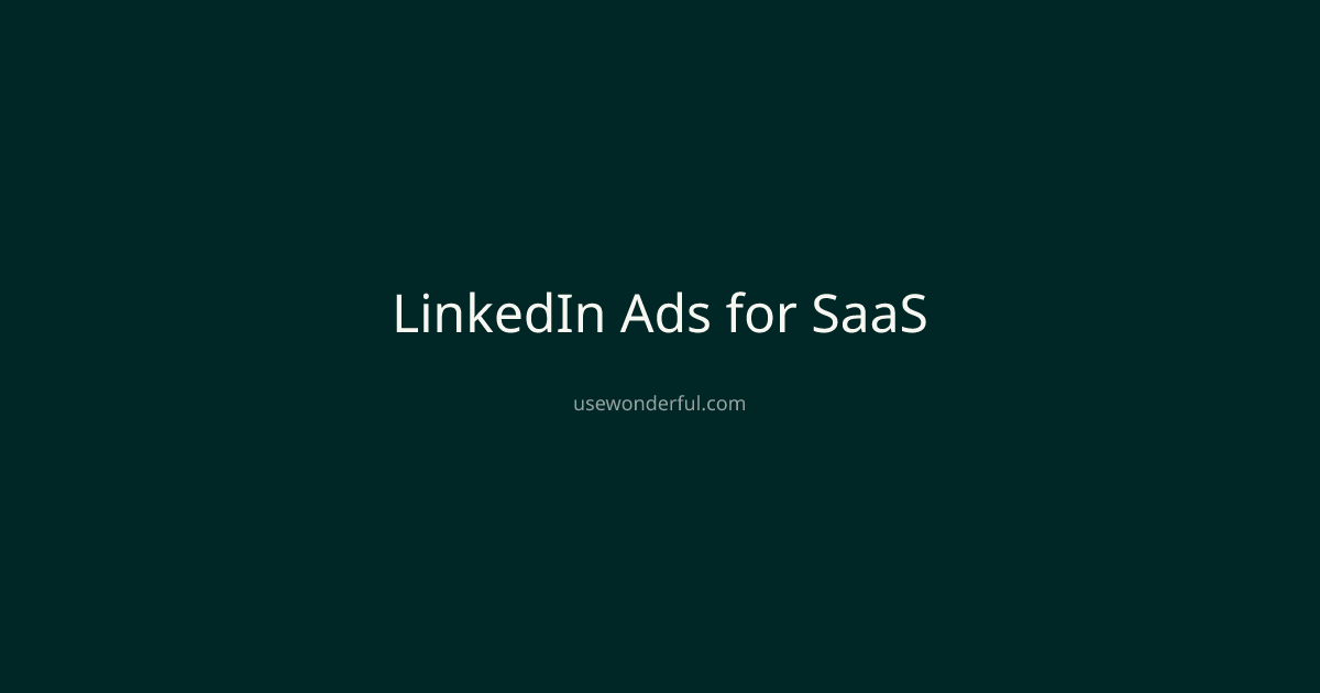 LinkedIn Ads for SaaS | Wonderful